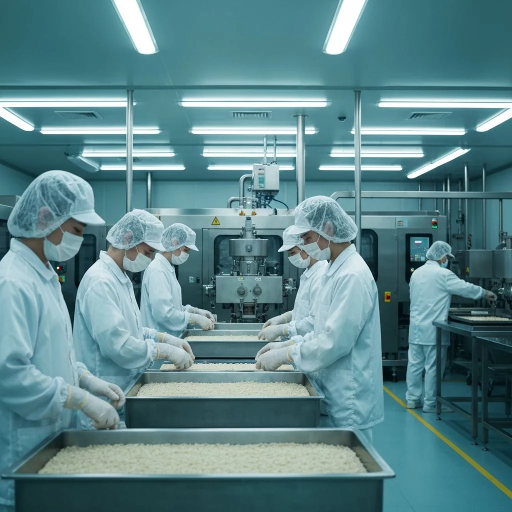 Modern Food Manufacturing Facility Clean Room Work