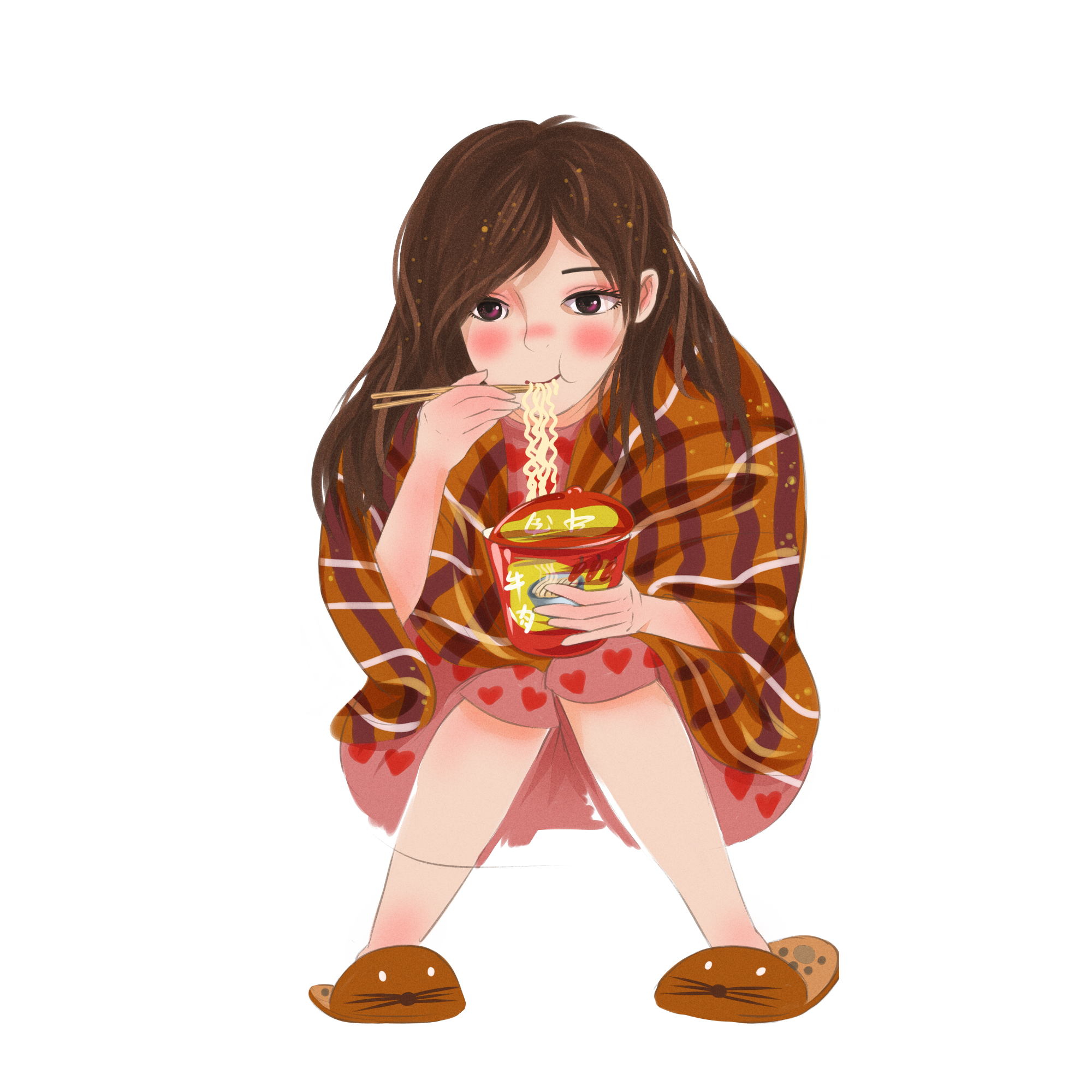 —pngtree—girl With Noodles Eating Hand 4041058